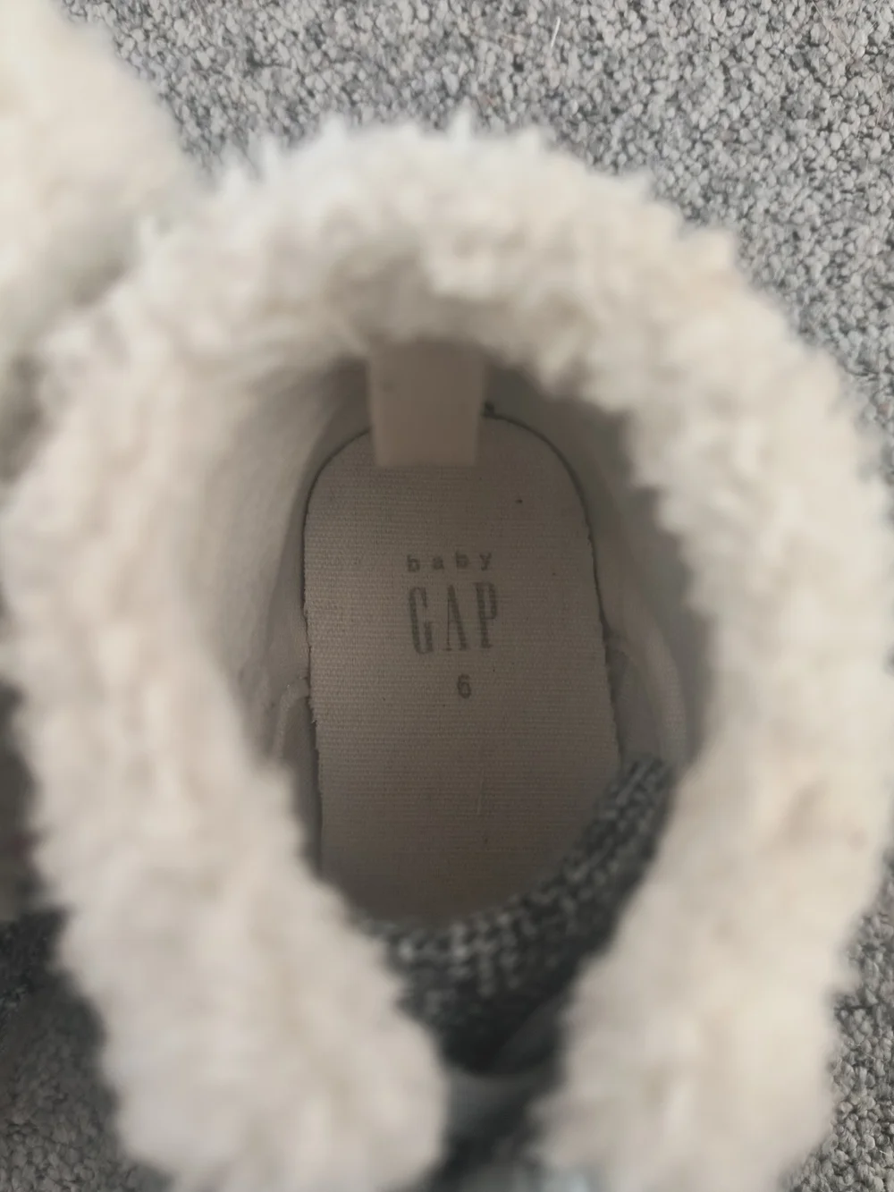 GAP Grey Knit Sherpa-Lined Baby Walker Boots